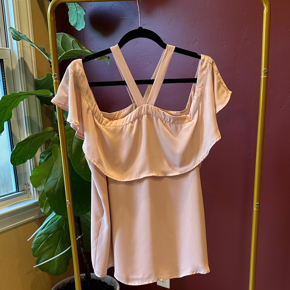 Shinestar Pink Ruffle Blouse